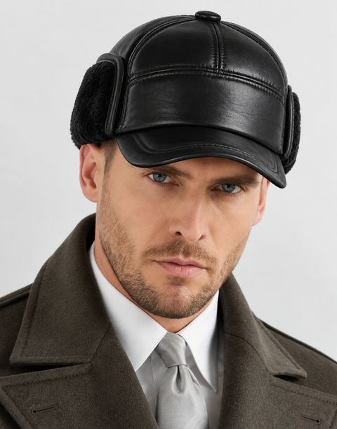 Sombrero de cuero de piel de vaca para hombre