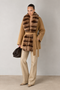 Cashmere Coat With Rex Rabbit