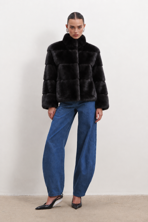 Chaqueta de visón auténtico