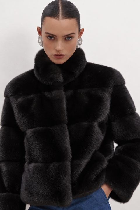 Chaqueta de visón auténtico