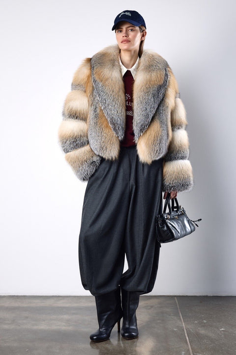 Cropped Fox Fur Coat