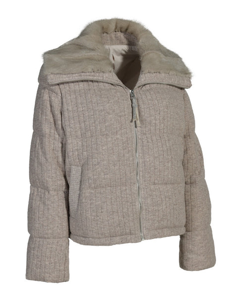 Chaqueta de mezcla de lana y visón