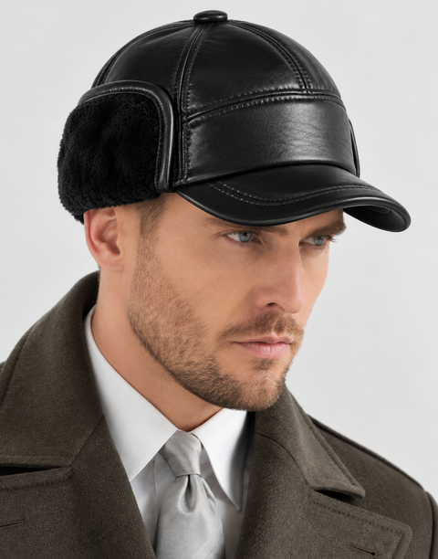 Sombrero de cuero de piel de vaca para hombre