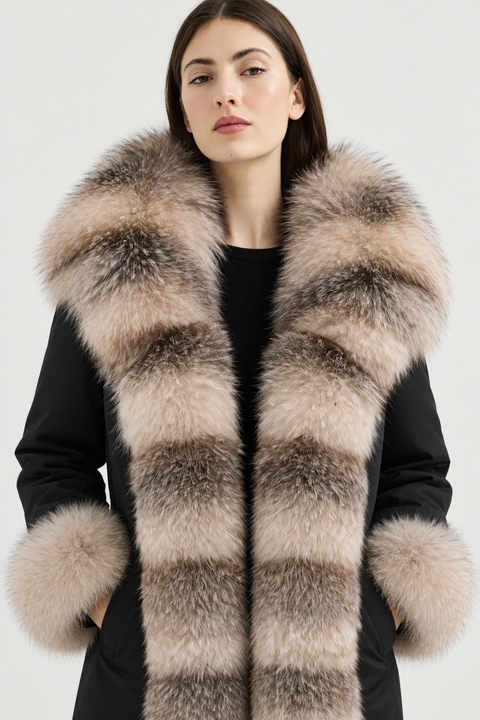 Parka doublée en fourrure de renard