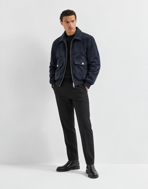 Chaqueta de piel de cordero auténtica para hombre
