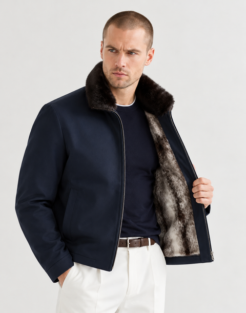 Chaqueta para hombre forrada de piel de visón