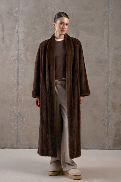 Long Dark Brown Mink Coat