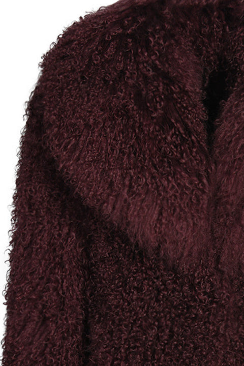 Nila Mongolian Coat Burgundy