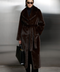 Long Brown Faux Fur Coat