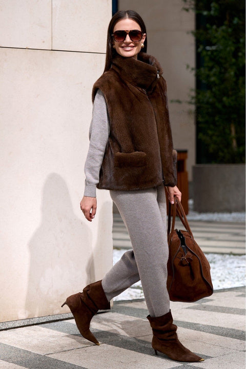Brown Mink Fur Vest