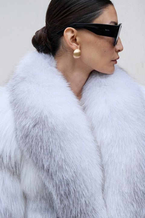 Cappotto in pelliccia di volpe artica