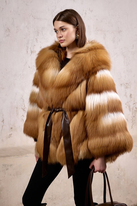 Hooded Fox Fur Cape