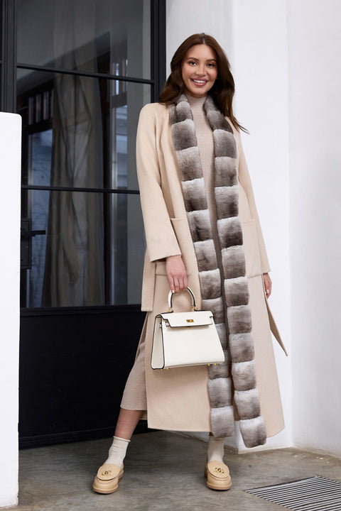 Cashmere Coat with Fur