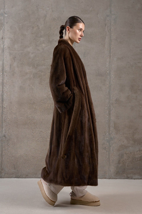 Long Dark Brown Mink Coat