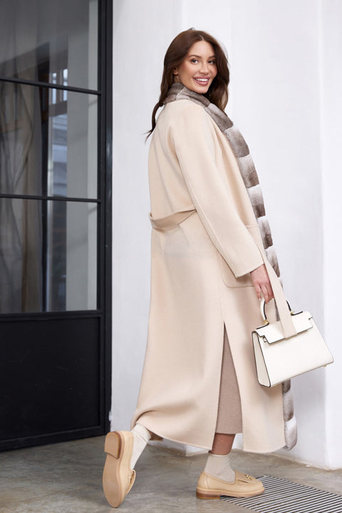 Cashmere Coat with Fur