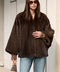 Cappotto corto di visone marrone