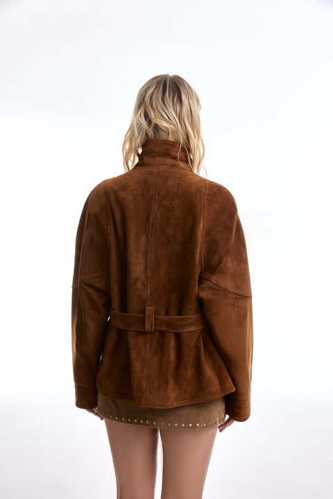 Short Brown Suede Jacket