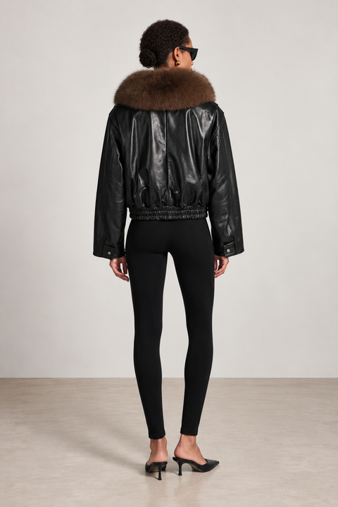 Leather Jacket with Fur