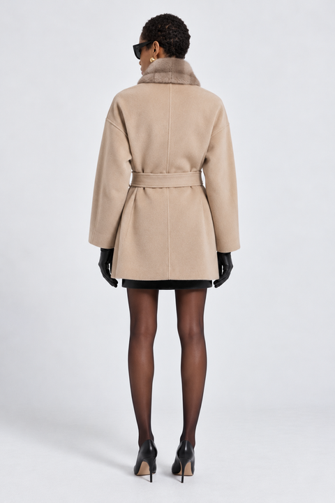 Manteau en cachemire avec vison