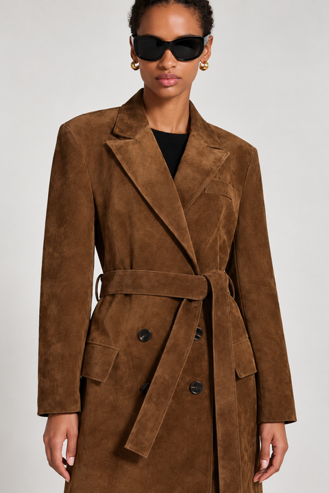 Manteau en daim Hatti Terre de Toscane