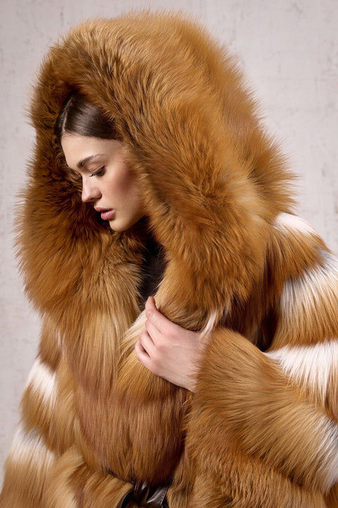 Hooded Fox Fur Cape