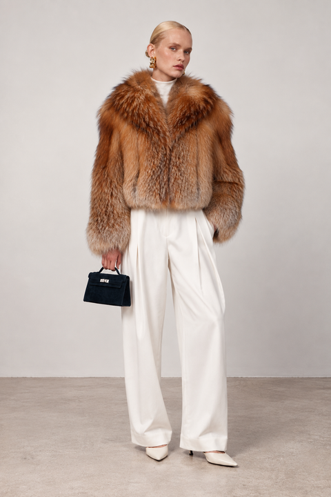 Cappotto in pelliccia di volpe rossa
