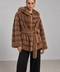 Manteau à capuche en fourrure de vison