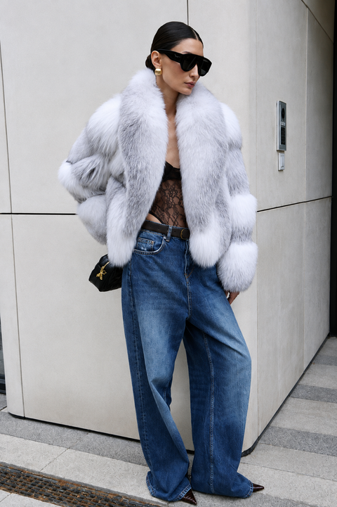 Cappotto in pelliccia di volpe artica