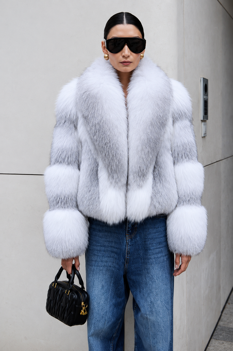 Cappotto in pelliccia di volpe artica