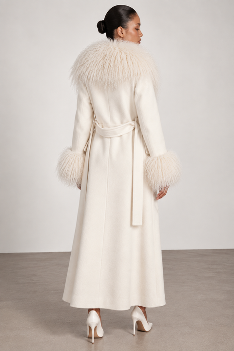 Cappotto in cashmere con montone
