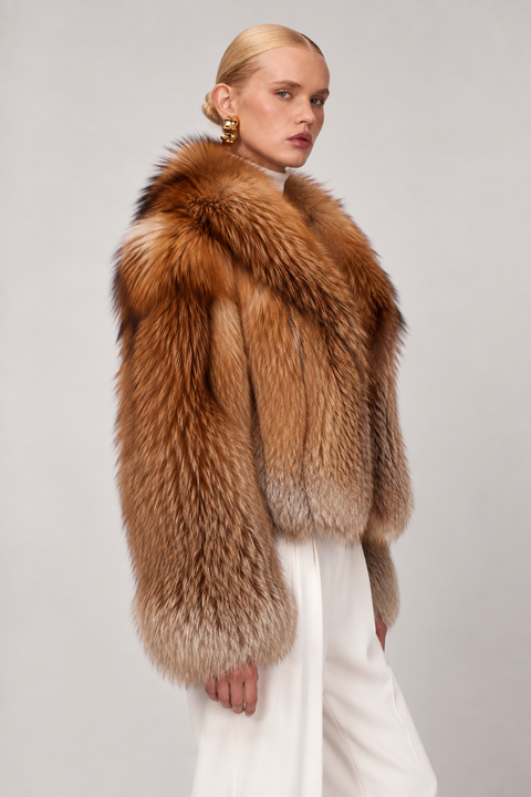 Cappotto in pelliccia di volpe rossa