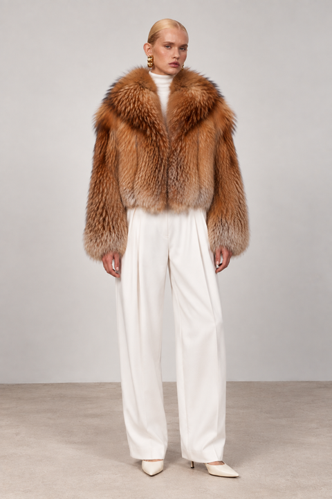 Cappotto in pelliccia di volpe rossa
