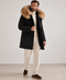 Men Black Lined Fur Parka