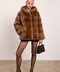 Hooded Cognac Mink Coat