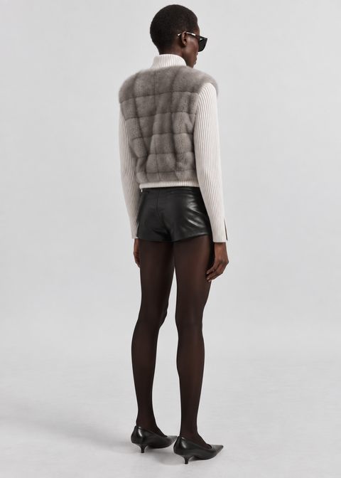 Veste en cachemire et vison
