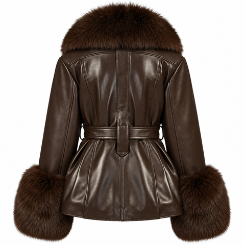 Chaqueta de cuero negra Allegra