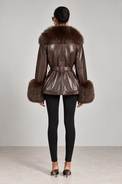 Chaqueta de cuero negra Allegra