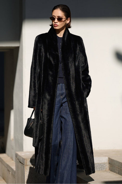 Black Faux Fur Coat