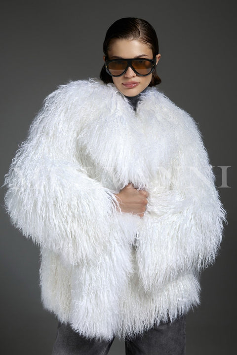 Oversized White Mongolian Coat
