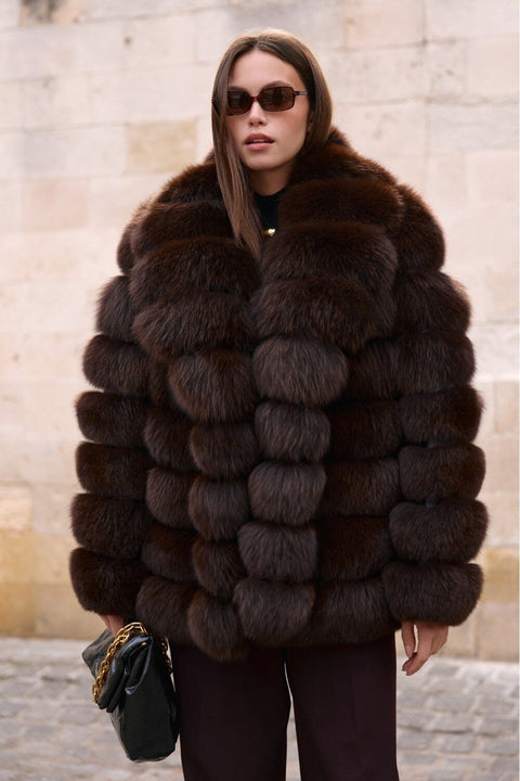 Brown Fox Fur Coat
