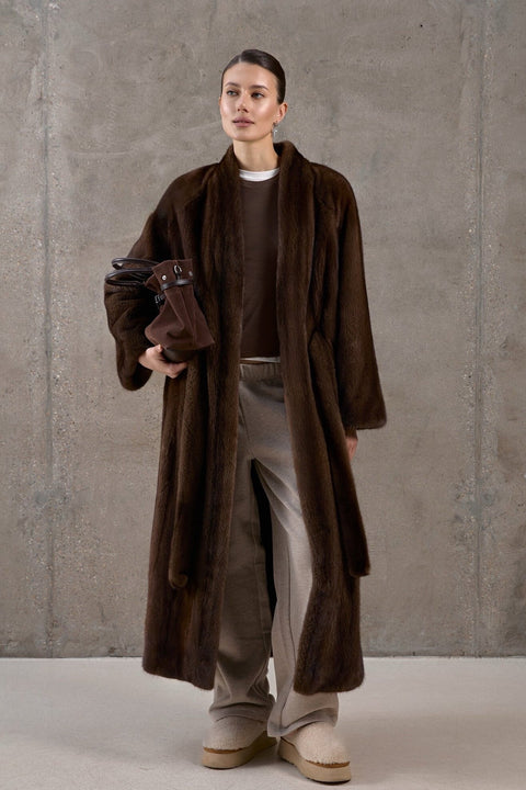 Long Dark Brown Mink Coat