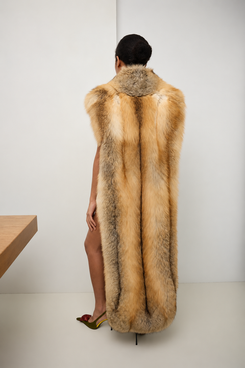 Maxi Gold Fox Fur Vest