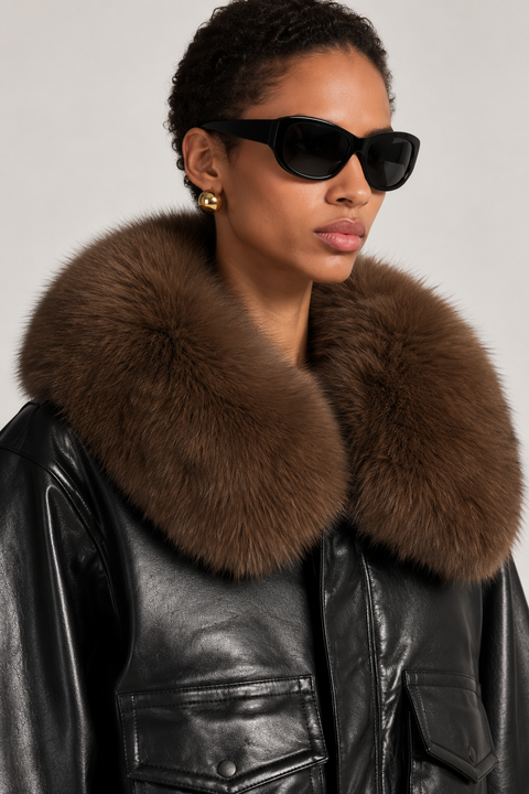 Leather Jacket with Fur