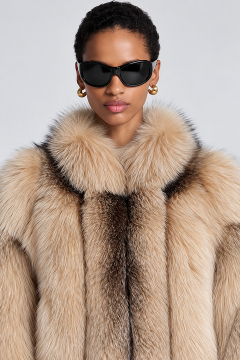 Cropped Fox Fur Coat