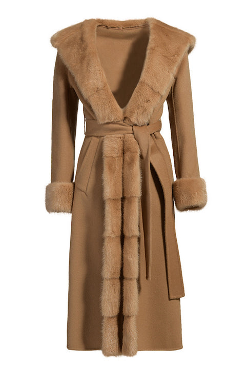 Hooded Cashmere Mink Coat