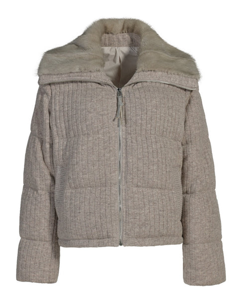 Wool-Blend Mink Jacket