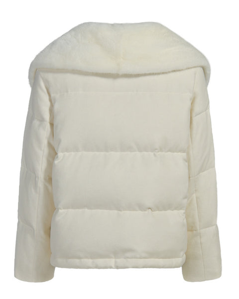 Wool Puffer with Mink Fur