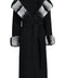 Black Cashmere Coat with Fur