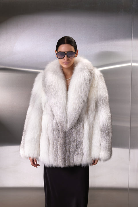 Artic White Fox Fur Coat