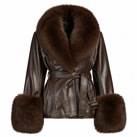 Chaqueta de cuero negra Allegra